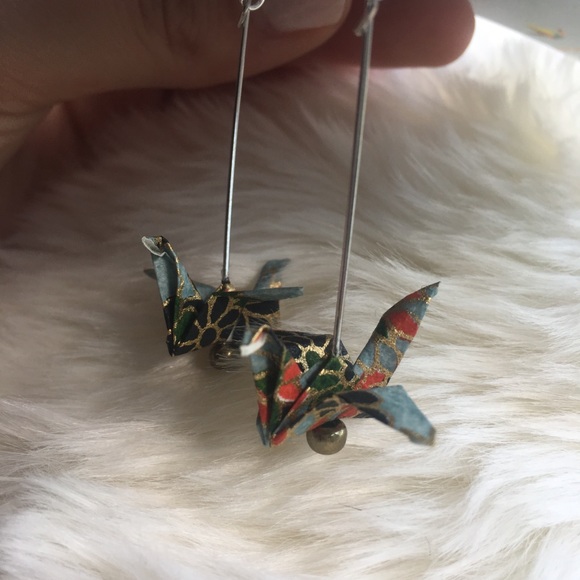 Origami Crane Earrings - Picture 5 of 5